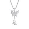 Collar de mariposa y lirio para mujer, estilo chino, de alta gama, ligero, de lujo, con borlas de seda y cadena de clavícula con mariposas.