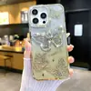 Laço de Strass Tridimensional Galvanizado Adequado para Capa de Celular Apple 16Promax Transparente Iphone17 Anti-Queda 14 Macio