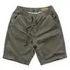 Shorts Casuais de Workwear Lavado Estilo Popular Transfronteiriço para Homens, Verão, Cintura Elástica Fina, Tamanho Grande, Corte Reto Solto, Calças de Cinco Pontos