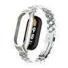 Adecuado para Correa Xiaomi Mi Band 8 Correa de Acero Inoxidable Sólido de Tres Cuentas Pulsera Caja Metálica Correa Xiaomi Mi Band 9 Versión Cerámica