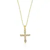 Collar Cruz de Zirconia al por Mayor Transfronterizo para Mujer, Colgante de Aleación de Cobre, Cadena de Clavícula de Moda, Nuevo Producto en Aliexpress y Amazon