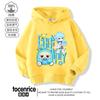 Sudadera con Capucha de Dibujos Animados Azul Pequeño para Apretar Agua Diseño para Niños Sentido de la Moda Ropa Exterior de Nicho Ropa de Otoño para Niños Dibujos Animados