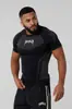 Youngla Camiseta Deportiva de Verano Estilo Americano Nueva para Hombre Ajustada Pantalón Jogger Fitness Running Entrenamiento Secado Rápido Manga Corta