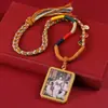 Suministro Directo de Fábrica Colgante Thangka Dorado Pintado a Mano Wuye Zakiram Colgante Thangka Pasado y Presente Collar