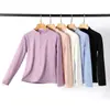 5432 Sudadera 2026 Nueva Camiseta de Manga Larga de Secado Rápido y Alta Elasticidad Sudadera con Cuello Alto para Mujer Deportes al Aire Libre Senderismo Ciclismo