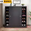 Zapatero de puerta corrediza multicapa de gran capacidad para entrada del hogar, mueble de entrada de madera simple económico, zapatero, armario de almacenamiento