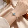 Amor a Primera Vista Pulsera de Flor de Rosa Plata de Ley S925 Estilo Coreano Simple y Personalizada Estilo Ins para Mejores Amigas Joyería de Mano Regalo de Cumpleaños