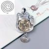 Collar de gato de la suerte de agua dulce en plata de ley 925, colgante de borla de lingote giratorio, cadena de suéter, joyería de estilo étnico