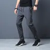 Pantalones Casuales para Hombre de Verano Delgados de Seda de Hielo Largos Elásticos Transpirables Combinan con Todo Modernos Rectos Deportivos de Secado Rápido para Hombre
