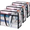 Bolsa de Almacenamiento Portátil de PVC Transparente, Bolsa de Almacenamiento Visible a Prueba de Humedad y Polvo, Gran Capacidad, Bolsa para Guardar Colchas para Mudanzas