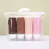 Novas Garrafas Dispensadoras de Silicone para Viagem, Garrafas Portáteis para Armazenamento de Shampoo e Gel de Banho, Garrafas Dispensadoras Cosméticas