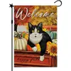 La Bandera de Jardín de Lino Más Popular de Amazon Decoración de Patio Otoño Acción de Gracias Hoja de Arce Cachorro Lindo Venta Directa de Fábrica