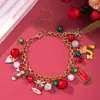 Pulseras Navideñas Transfronterizas, Cascabeles, Adornos de Mano de Perlas, Colgantes de Copo de Nieve y Ciervo, Accesorios Festivos Navideños, Pulseras de Navidad