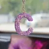 Letra de Diamante Transfronteriza Arcilla Decoración Interior de Coche Colgante de Mujer con Pedrería Colgante para Espejo Retrovisor de Coche Venta al por Mayor