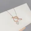 Colar Coração Perfurado por uma Flecha Estilo Coreano Simples Personalidade Temperamento Amor Corrente da Clavícula Moda Celebridade da Internet Colar Versátil Joia
