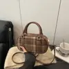Bolso de Cuadros Estilo Western de Aspecto Elegante para Mujer 2025 Nueva Moda Bolso Cruzado Estilo Coreano Bolso de Bowling Portátil