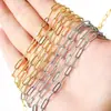 Cadena de clip de papel de acero de titanio, cadena de cruz martillo largo aplanado de acero inoxidable, accesorios para joyería DIY en stock para venta al por mayor