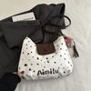 Bolso Estampado para Mujer 2025 Nuevo Otoño e Invierno Vintage Gran Capacidad Hombro Viajero Punto Ondulado Moda Versátil Bolso Tote Casual