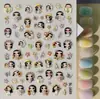 Lindas Pegatinas Pequeñas con Relieve de Jade, Lote Mixto Variado, Pegatinas 3D de Dibujos Animados de Niña de Ojos Grandes, Modelo Sl para Uñas DIY