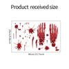 WSQT006 huellas de calavera roja ensangrentada sala de estar cocina y baño ambiente de fiesta en casa pegatinas de pared decorativas de cristal para ventana