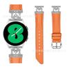 Adecuado para Samsung Watch6/7 m Correa de Cuero con Incrustaciones de Diamantes Letra M con Patrón Diagonal Correa de Reloj Inteligente de Cuero de 20 mm