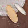 Brocado de Canción Bordado Teñido de Índigo Tela Base Estilo Chino Nuevo Clip de Borde de Perla Nuevo Clip Plano Base para Lazo de Pelo con Cubierta
