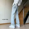 Pantalones con vibra estilo americano, jeans de mezclilla bordados con estrella, colección primavera/otoño para hombre, diseño moderno de alta costura, pantalones rectos elegantes y geniales