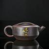 Juego de té regalo tetera hecha a mano cerámica púrpura cubierta boca grande tetera Han Tile juego de té kung fu tetera individual olla de arcilla púrpura juego de té con letras