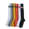 Calcetines de Dos Rayas al por Mayor para Mujer, Lindos Calcetines de Rodilla de Estilo Universitario de Media Caña de Moda Negros para Pantorrilla