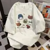 Camiseta de Manga Corta de Marca de Moda con Estampado de Letras y Perro de Dibujos Animados de Nicho para Mujer Verano 2025 Casual Holgada para el Trabajo Ins