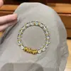 Nuevo Pulsera de Cuentas Redondas Estilo Chino de Aspecto Elegante, Imitación Cristal Blanco para Mujer, Temperamento de Lujo Ligero, Joyería de Mano de Gama Alta Regalo