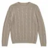 Suéter clássico de cashmere com trança, pulôver de gola redonda, perfeito como camada base, 100% cashmere, suéter de caimento relaxado para mulheres