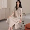 Camisola para Mulheres Verão Fina Algodão Puro Manga Curta 2026 Novo Pijama Listrado Roupa de Casa Vestido de Algodão Feminino