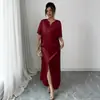 Nova moda transfronteiriça europeia e americana no AliExpress: Vestido longo estilo xale em acetato para mulheres, primavera e outono, vestido longo de alta qualidade