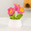 Creativo Transfronterizo Lana Acabada Hecho a Mano Ganchillo Flores Artificiales Girasol Orquídea Suzuki En Maceta Adornos Pequeños de Escritorio Regalo