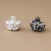 Cuentas espaciadoras de elefante con corona de dibujos animados lindos de plata pura 999, cuenta de la fortuna del dios elefante, cuenta espaciadora horizontal para manualidades DIY, ensartado de cuentas y tejido de cuerdas