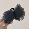Pinza para el Cabello de Malla Retro Estilo Coreano con Lazo para Mujer, Pasador de Gama Alta para Cabello Semirecogido en la Parte Posterior de la Cabeza, Accesorio para el Cabello