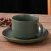 Taza de Café Retro Estilo Japonés con Platillo, Taza de Agua Cerámica Trendy y Exquisita Estilo Ins con Cuchara, Juego de Tazas de Té Estilo Europeo