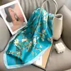 Pañuelo Estampado de Seda Artificial, Pañuelo Cuadrado Pequeño de Alta Gama para Mujer, Accesorio Versátil Artístico Retro, Pañuelo de Protección para el Cuello