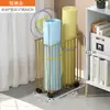 Cesta de armazenamento de tapete de ioga, equipamento de fitness, cesta de armazenamento de equipamento esportivo, raquete de badminton doméstica, fenda móvel