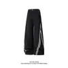 Calça Casual Solta Listrada Color-Blocking Estilo Americano para Mulheres, Nova Outono Cintura Alta Emagrecedora Versátil Reta Banana