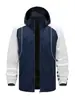 Chaqueta con capucha nueva para hombre 2026 Abrigo simple de color liso a prueba de viento para el uso diario Ajuste holgado con mangas acanaladas