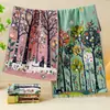 Toalla de gasa de algodón puro de cuatro capas, absorbente y de secado rápido, con un diseño jacquard de patrón de jungla, una linda toalla de baño para mujer, estilo nuevo