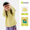 [7A Antibacteriano] Ropa Infantil Dudu Home Camiseta de Manga Larga de Algodón Puro para Niñas Top de Otoño Camiseta Básica para Bebé