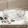 Plato de Frutas PET de Lujo con Borde Dorado y Efecto Ola de Agua para Sala de Estar en Casa, Bandeja de Frutas y Bocadillos de Gran Capacidad, Plato de Plástico Engrosado y Resistente a la Rotura