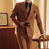 Vestido Boda Traje de Novio Estilo Coreano Adolescente Cuello con Hebilla Negocios Casual Traje de un Botón Traje de Tres Piezas