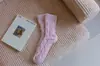 Meias de Veludo Coral Novas Transfronteiriças Masculinas de Cano Médio Outono e Inverno Quentes para Chão Antiderrapantes Forradas com Lã Espessadas Meias de Dormir
