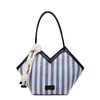 Bolsas para Mulheres 2025 Nova Bolsa de Ombro Listrada em Cores Contrastantes Estilo Urbano Simples Bolsa Tote para o Dia a Dia com Trabalho de Fita de Alto Padrão