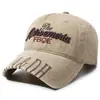 Gorra de béisbol bordada vintage lavada europea y americana transfronteriza para hombres y mujeres, gorra retro de pico de pato, sombrero versátil para protección solar al aire libre
