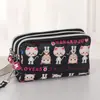 Bolsa Feminina Estilo Coreano 2020 para Celular Porta-Moedas Cor Pura Fosca Três Zíperes Bolsa para Cosméticos Porta-Moedas